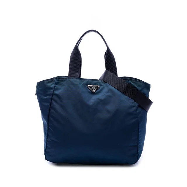Blue Prada Tessuto Satchel in Blue Nylon from Designer Revival