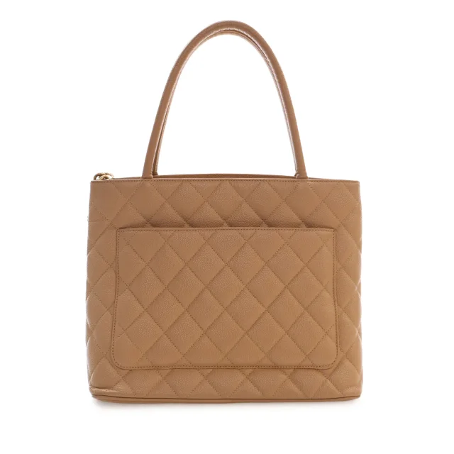 Beige Chanel Caviar Medallion Tote in Beige Caviar leather from Designer Revival, photo 4 of 15