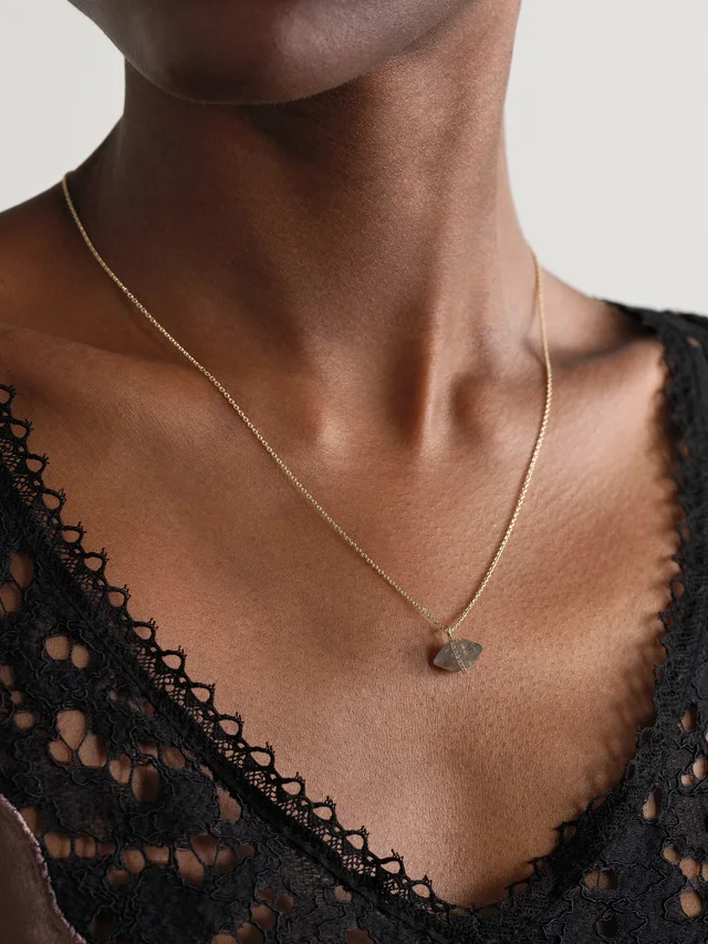 MELISSA JOY MANNING 14-karat recycled gold, labradorite and Herkimer diamond necklace in Purple, photo 2 of 2 from NET-A-PORTER (Canada)