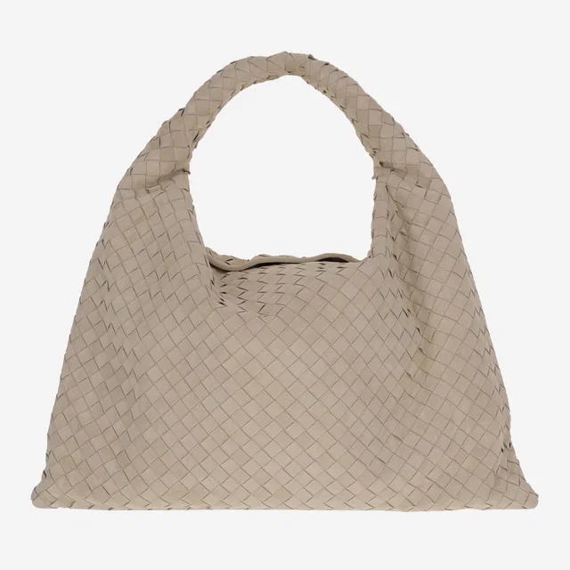 Bottega Veneta Hop Shoulder Bag — Beige Pelle in Beige Woven leather from HEWI