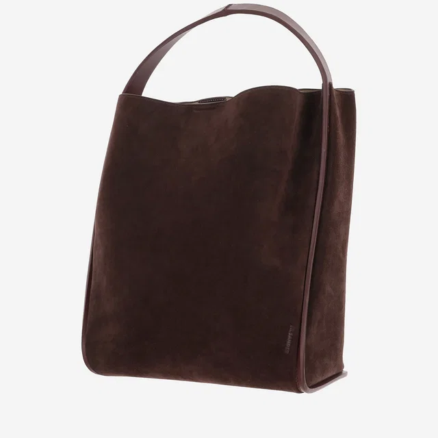 Jil Sander Suede Calf Leather Shoulder Bag — Brown in Brown Calfskin from HEWI