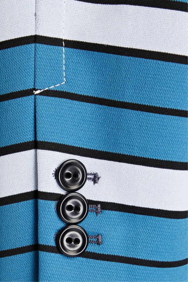 Marni Striped Ponte Blazer in Slate blue, photo 4 of 4 from THE OUTNET