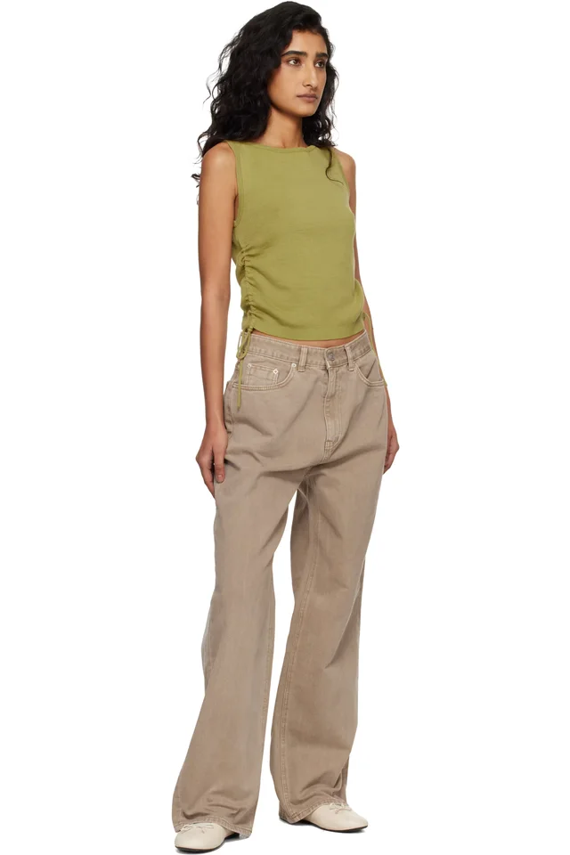 Dunst Beige Relaxed Wide Jeans, photo 4 of 4 from SSENSE