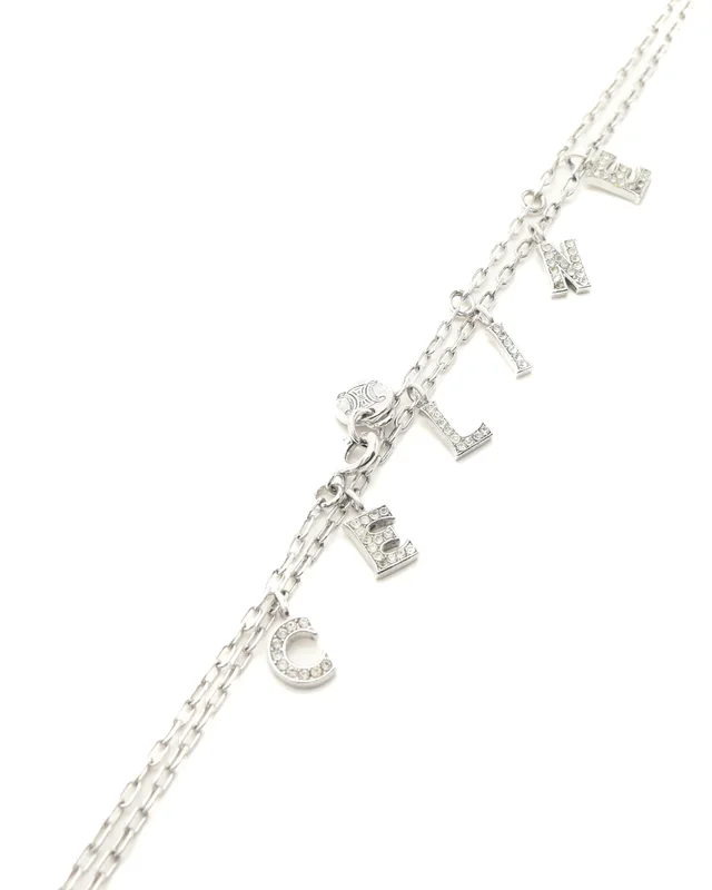 Celine Logo Rhinestone Necklace from A Retro Tale, photo 3 of 3