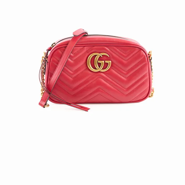 Gucci Marmont Small Red Crossbody in Red Leather from The Purse Affair