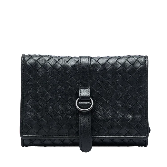 Bottega Veneta Nappa Intrecciato Jewelry Roll in Black Nappa leather from Designer Revival, photo 1 of 1