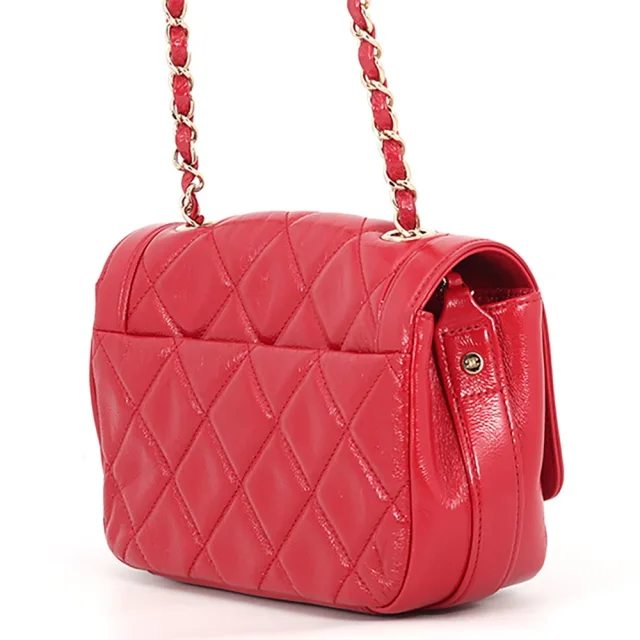 Chanel Matelasse ChainShoulder Bag Red shiny calf Size 20 in Red from GALLERY RARE, photo 2 of 14