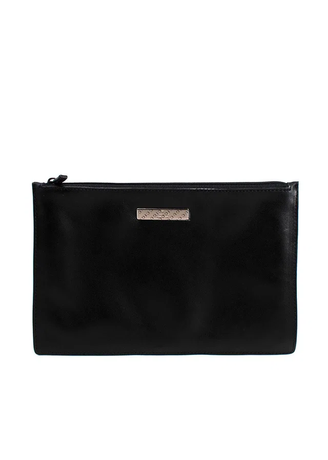 Gucci Vintage Black Leather Pouch in Black Leather from HEWI