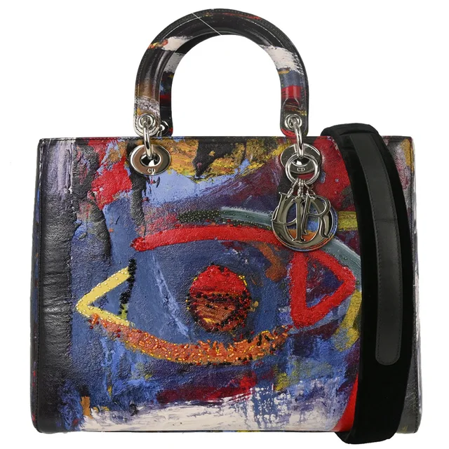 Black Leather Lady Dior Limited 2way Shoulder Handbag in Black Leather from AMORE Vintage Tokyo