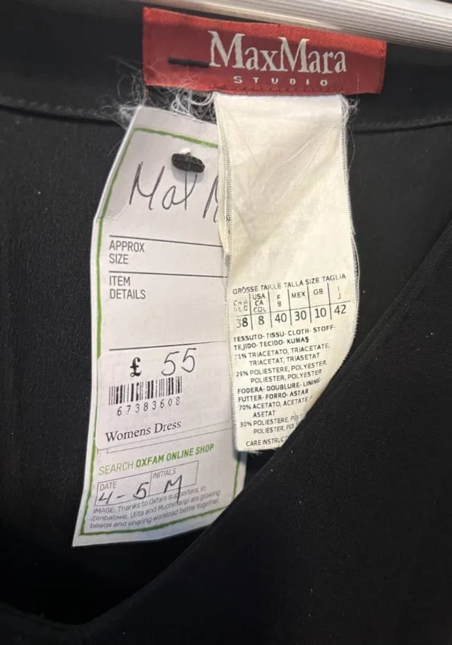 Max Mara Womens Dress Black Size: 10 in Black Polyester from Oxfam Online Shop