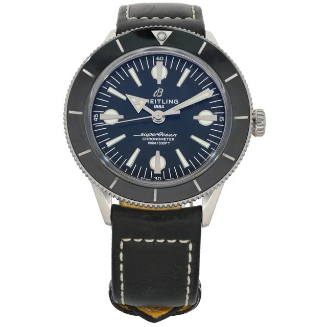 Breitling Superocean Heritage 57 A10370 38mm Stainless Steel Watch in Leather from H&T