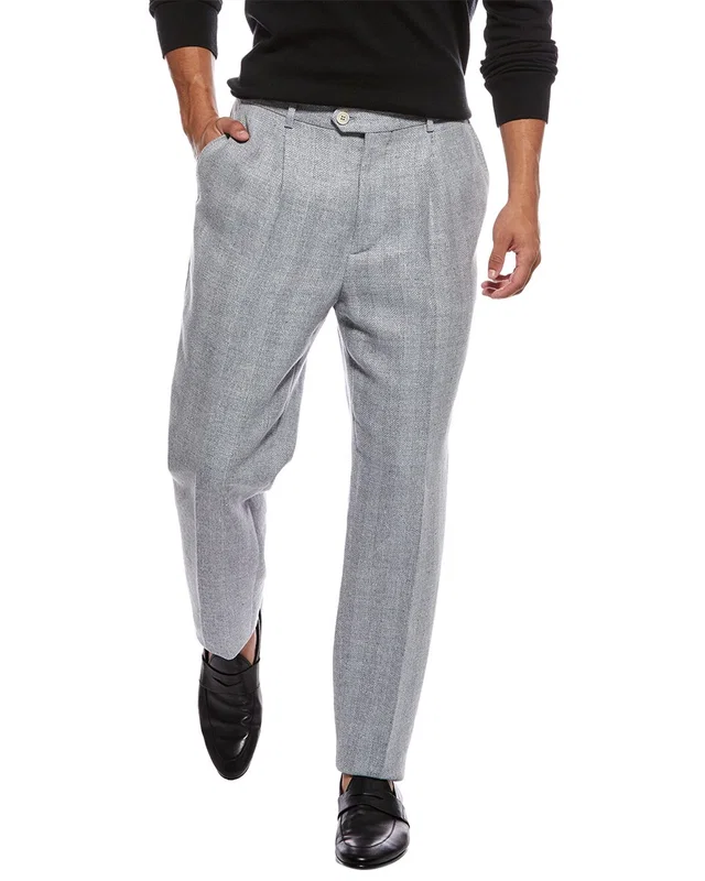 Brunello Cucinelli Linen, Wool, & Silk-Blend Trouser, image 1 of 1 from Gilt