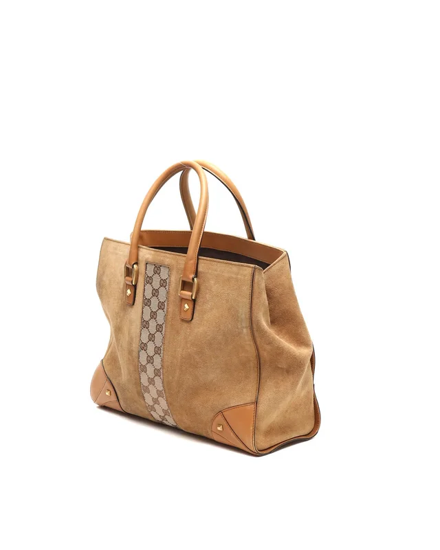 Gucci GG Suede Tote Bag in Suede from A Retro Tale, photo 2 of 11