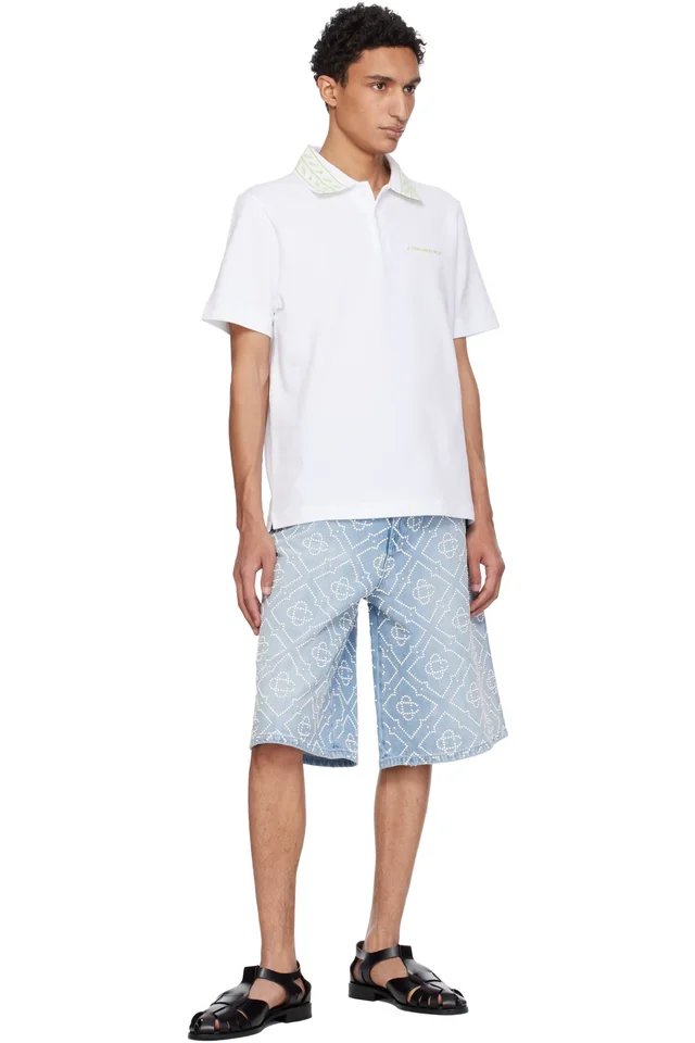 Casablanca White Laurel Piqué Polo, photo 4 of 4 from SSENSE