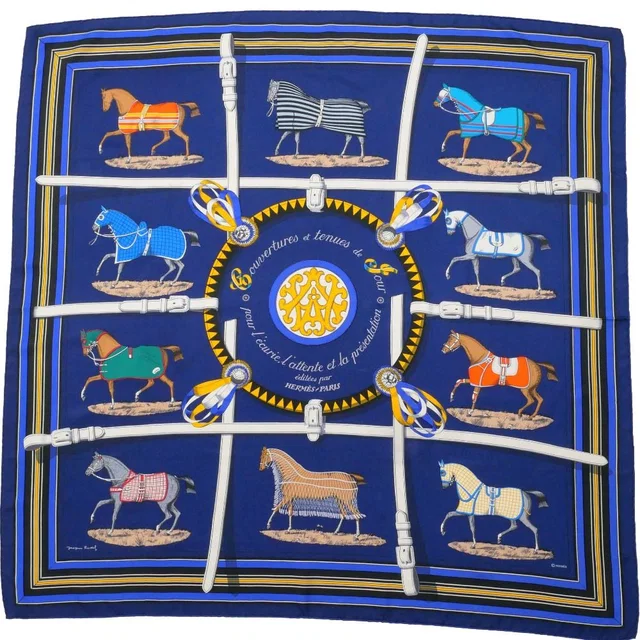 Hermès Couvertures Et Tenues de Jour Horsewear Carre 90 Scarf Total Silk Shawl in Silk from The Reluxe