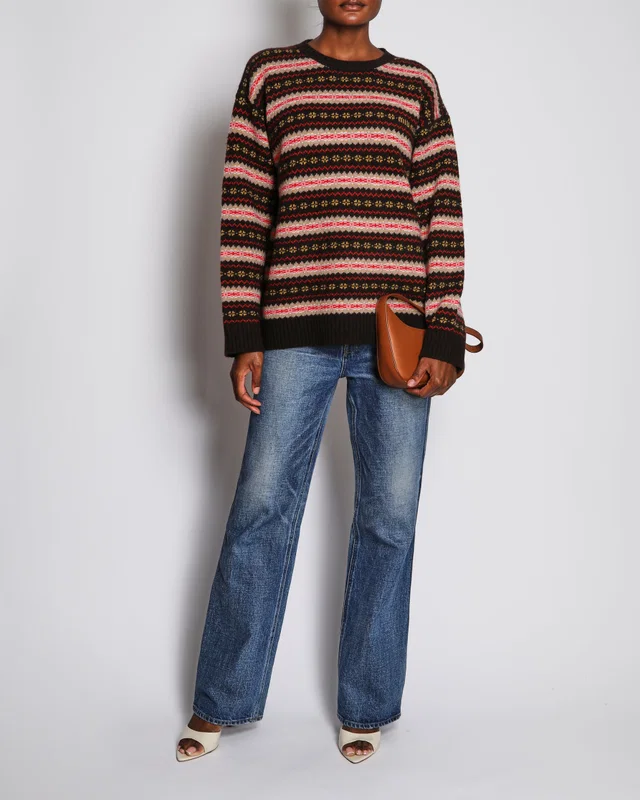 Miu Miu Brown Fair Isle Jumper in Wool Size IT 40 (UK 8) in Brown Wool from Sellier