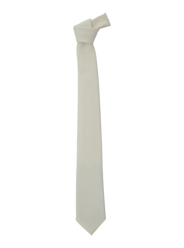 White Tie with Back Closure in Stretch Wool for Men in White, image 1 of 1 from Gaudenzi Boutique