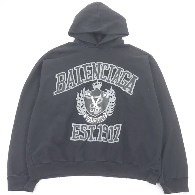 Balenciaga DIY College Logo Cotton Hoodie from LuxUness