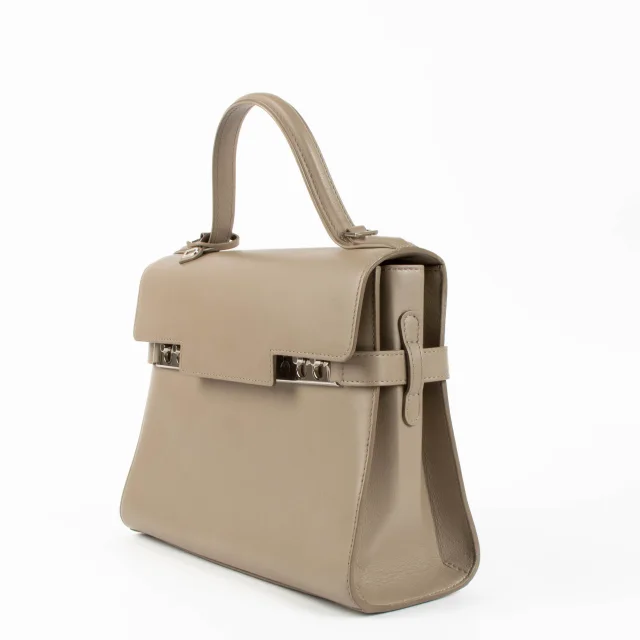 Delvaux Gris Tourterelle Calf Souple Tempête MM in Grey Calfskin from Labellov, photo 3 of 6