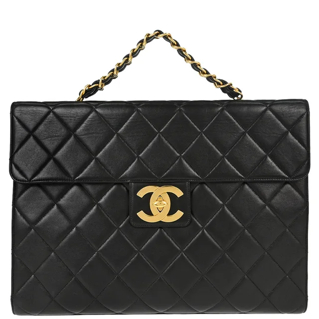 Chanel 1994-1996 Black Lambskin Double Sided Handbag in Black Lambskin from AMORE Vintage Tokyo