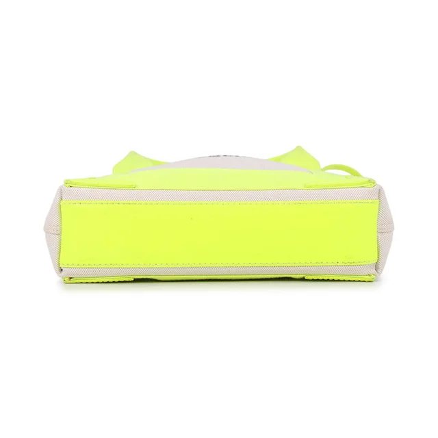 Balenciaga Navy Cabas 2WAY Bag Neon Yellow/Natural390346 Canvas Leather Size XS in Navy Canvas from GALLERY RARE, photo 3 of 3