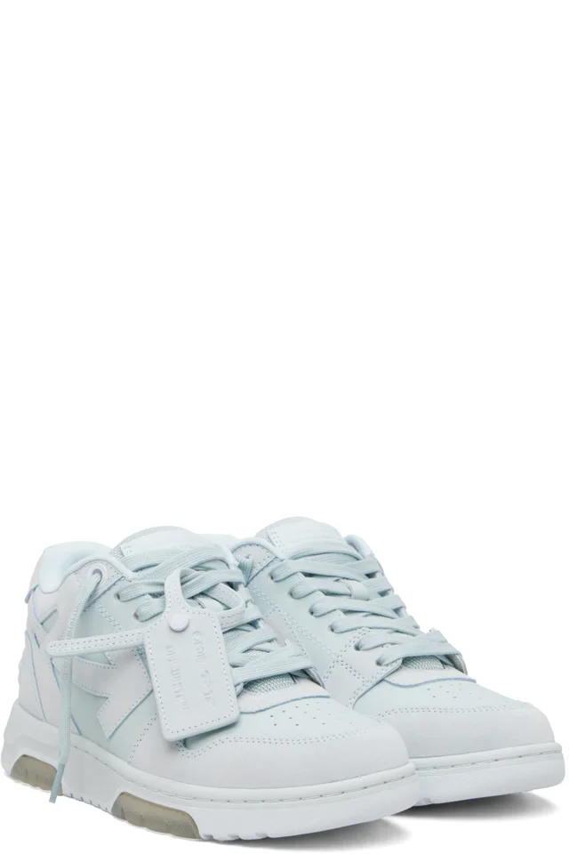 Off-White Blue 'Out Of Office' Calf & Suede Sneakers, photo 4 of 5 from SSENSE