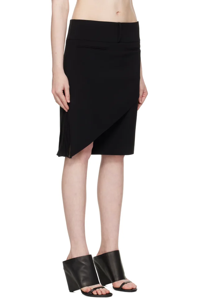 Courrèges Black Infinity Pleats Miniskirt, photo 2 of 4 from SSENSE