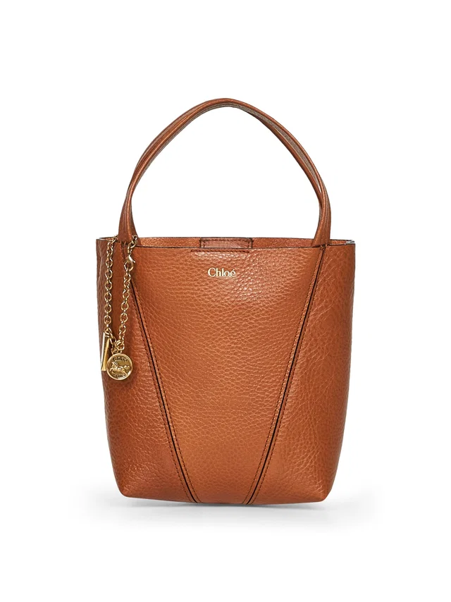 Chloé Spin Tote Bag — Brown Calf Leather in Brown Calfskin from HEWI