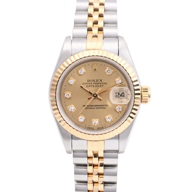 Rolex circa 1994-1995 10P Diamond Datejust 26mm 69173G Automatic Champagne from VINTAGE QOO TOKYO