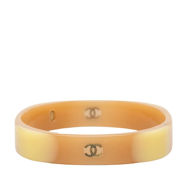 Brown Chanel CC Resin Bangle Costume Bracelet in Brown Resin from Designer Revival, photo 1 of 1