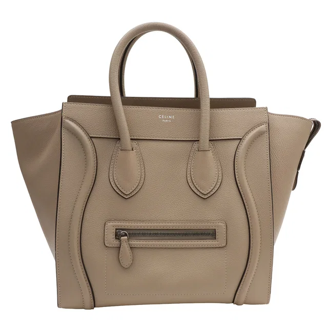 Celine Luggage Mini Beige in Beige Leather from VINTAGE QOO TOKYO