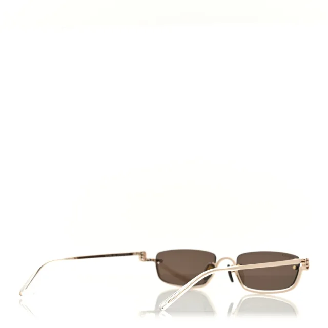 Gucci Metal Rectangular Frame Sunglasses GG1278S Brown Gold in Brown from FASHIONPHILE, photo 4 of 8