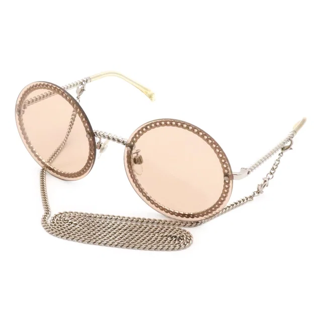 Chanel Glass Chain Sunglasses Round Eyewear from The Reluxe