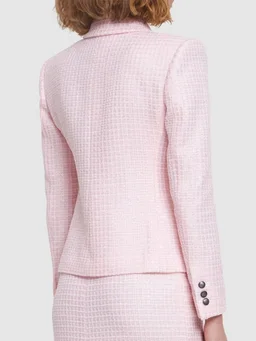 Alessandra Rich Short jacket with central buttoning in 87% Polyamide, 13% Polyester, photo 3 of 5 from LUISAVIAROMA