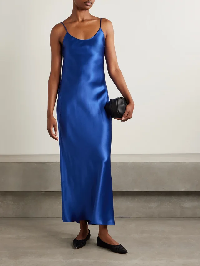 GABRIELA HEARST Jesaba silk-satin maxi dress in Blue, photo 2 of 2 from NET-A-PORTER (Canada)