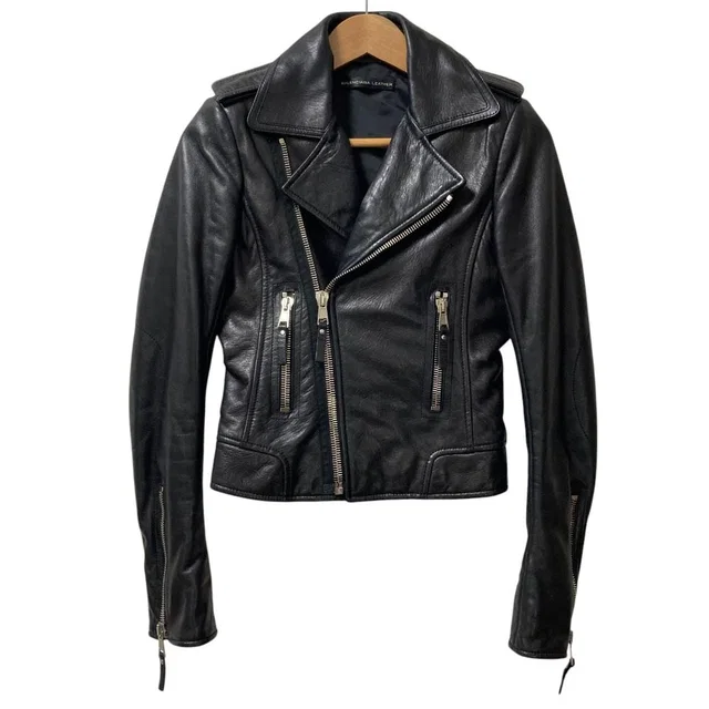 Balenciaga Leather Biker Jacket in Leather from LuxUness