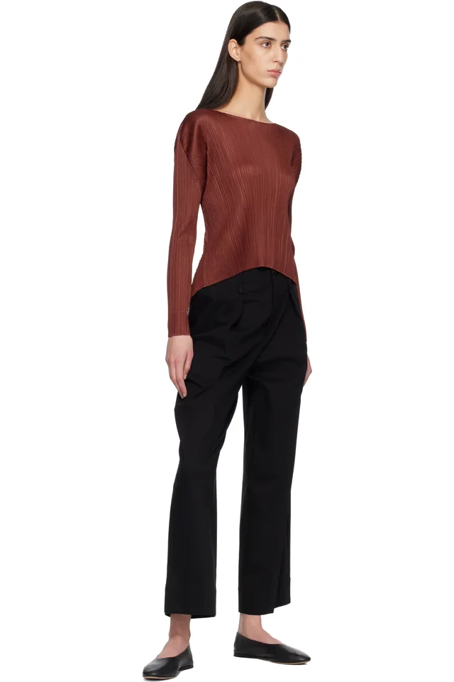 PLEATS PLEASE ISSEY MIYAKE Burgundy Monthly Colors October Top, photo 4 of 4 from SSENSE