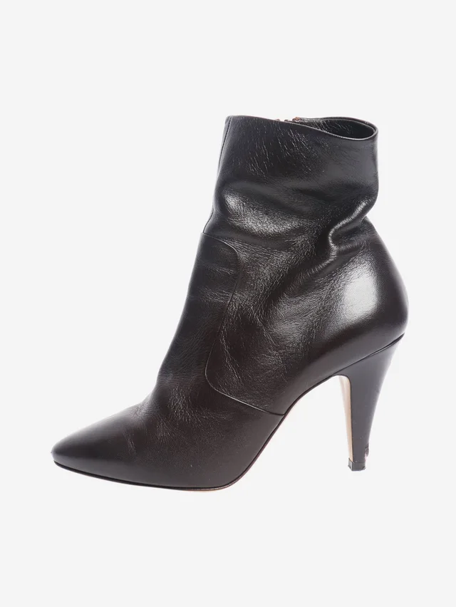 Celine Brown ankle boots - size UK 4.5 in Brown Leather from Sign of the Times