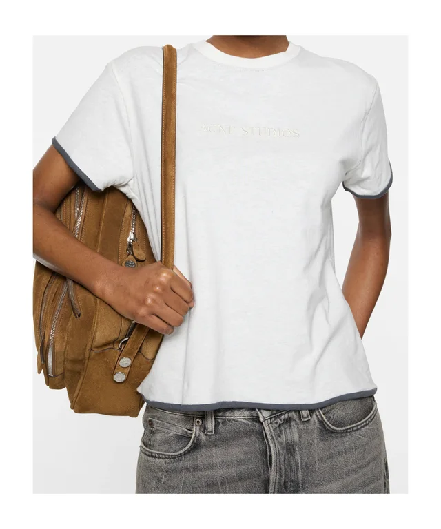 Acne Studios logo-embroidered contrast-trim T-shirt, photo 4 of 6 from SENSER