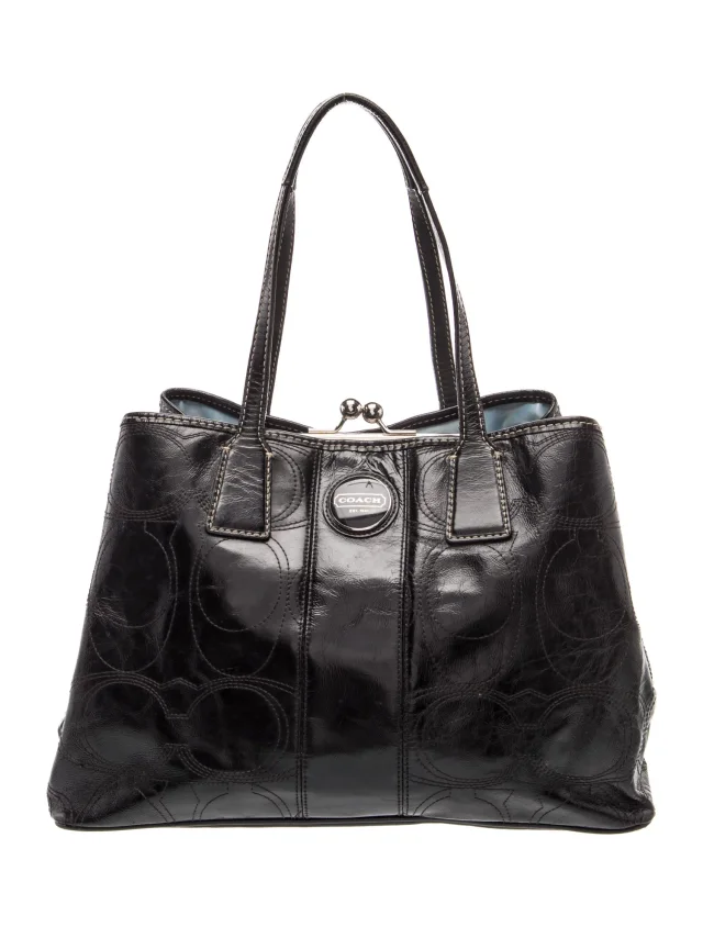 Coach Top Handle Bag in black Leather from The RealReal