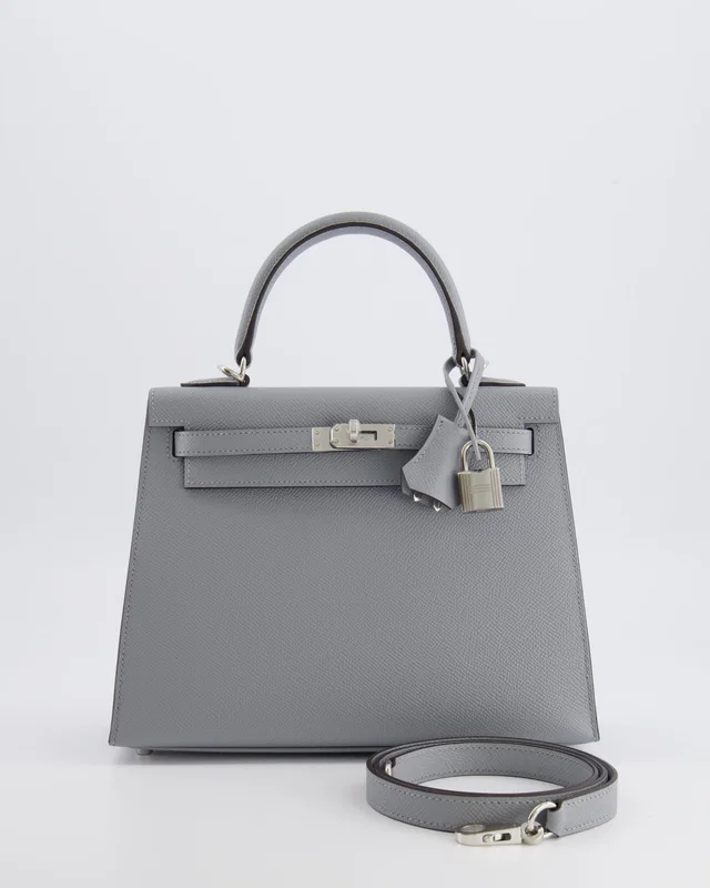 Hermès Kelly 25 Sellier Bag in Grey Epsom leather from Sellier