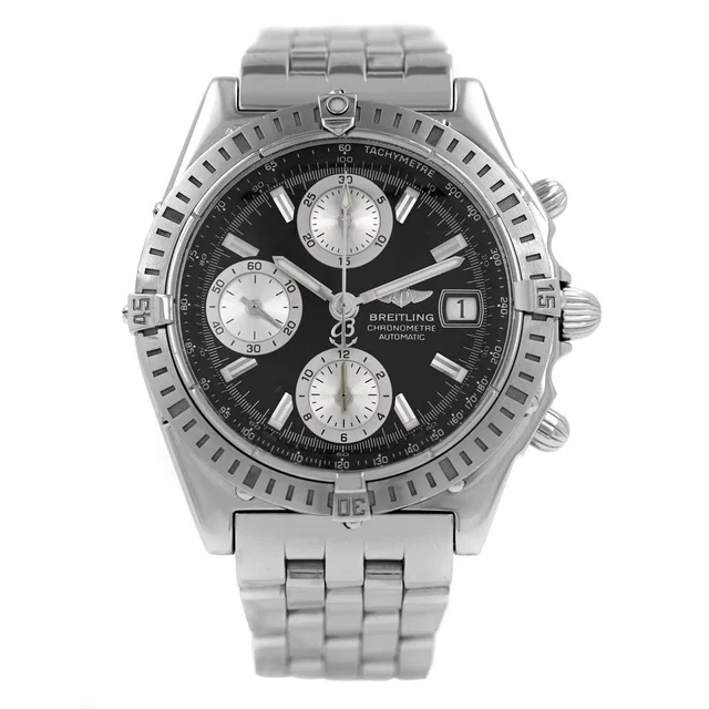 Breitling Chronomat Chronograph Automatic Chronometer Black Dial Mens Watch A13352 in silver|black|gray from Jomashop.com
