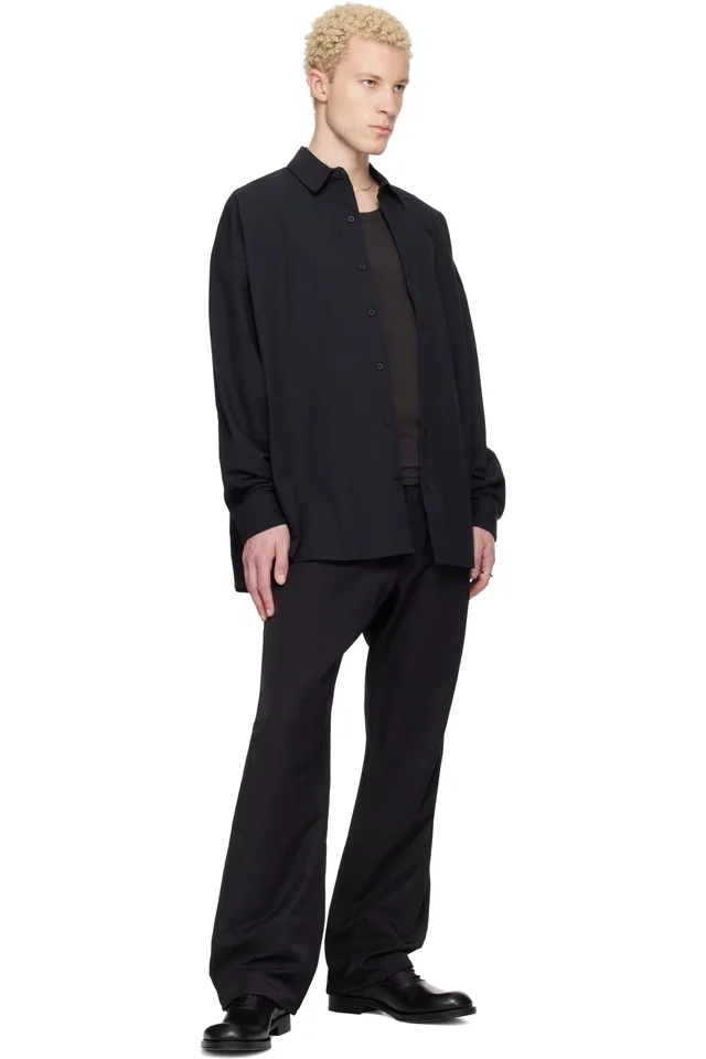 Fear of God ESSENTIALS Black Signature Button Up Shirt, photo 4 of 4 from SSENSE