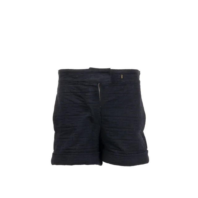 Fendi size 38 Jacquard Shorts Cotton Dark Navy Blue GHW in Navy from EMIER