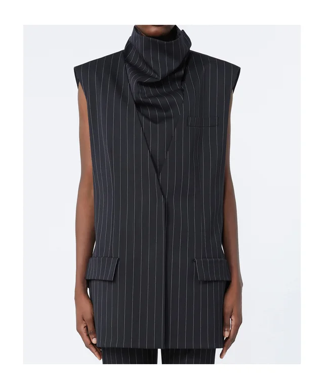 Sportmax Sleeveless pinstripe wool jacket - Black, photo 2 of 6 from SENSER