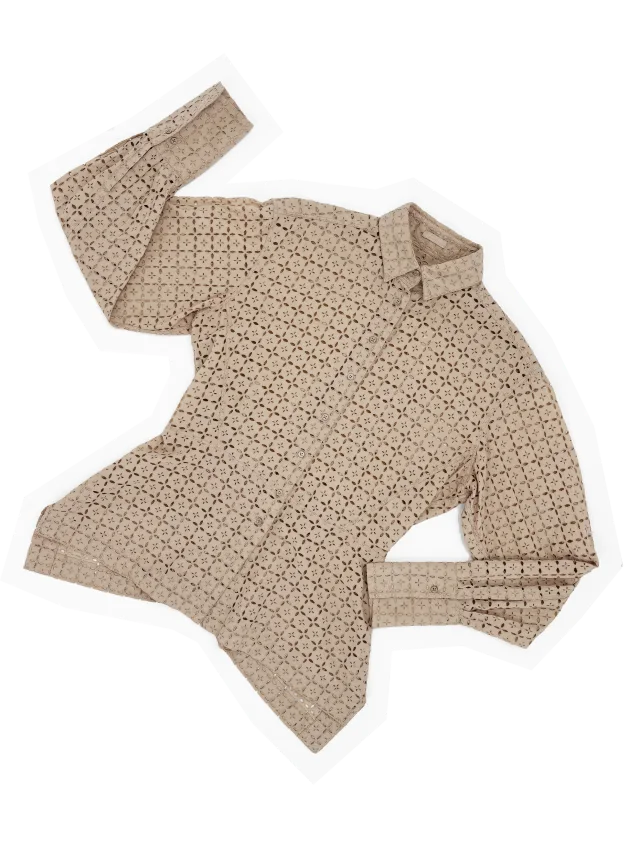 Alaïa eyelet peplum shirt from James Veloria