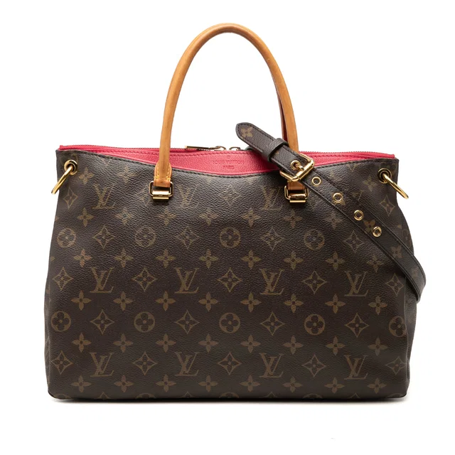 Brown Louis Vuitton Monogram Pallas MM Satchel in Brown Coated canvas from Designer Revival