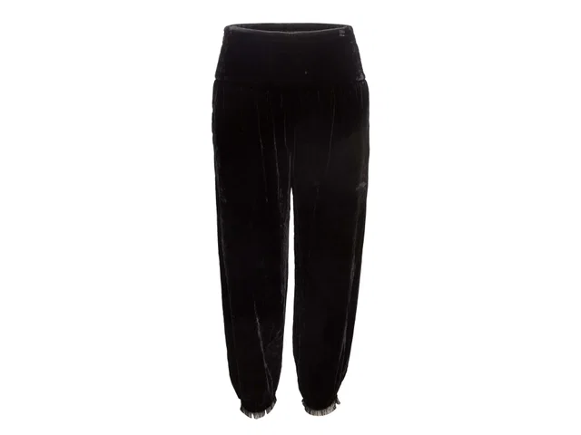 Black Giorgio Armani Velvet Tapered Pants Size IT 40 in Black Velvet from Designer Revival