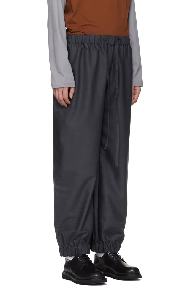 Serapis Gray Wool Draped Lounge Pants, photo 2 of 2 from SSENSE
