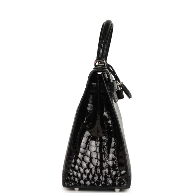 Hermès Kelly Sellier 28 Black Shiny Niloticus Crocodile Palladium Hardware in Black Crocodile from Madison Avenue Couture, photo 2 of 2